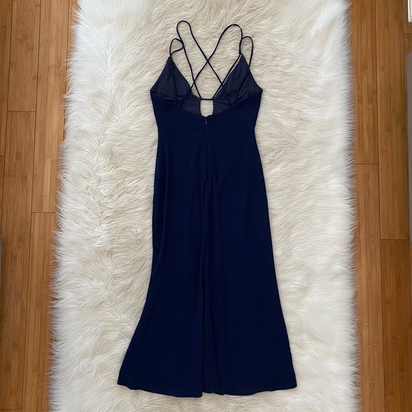 MISHA Collection Blue Metallic Sleeveless Strappy Veronika Cutout Midi Dress - Picture 8 of 13